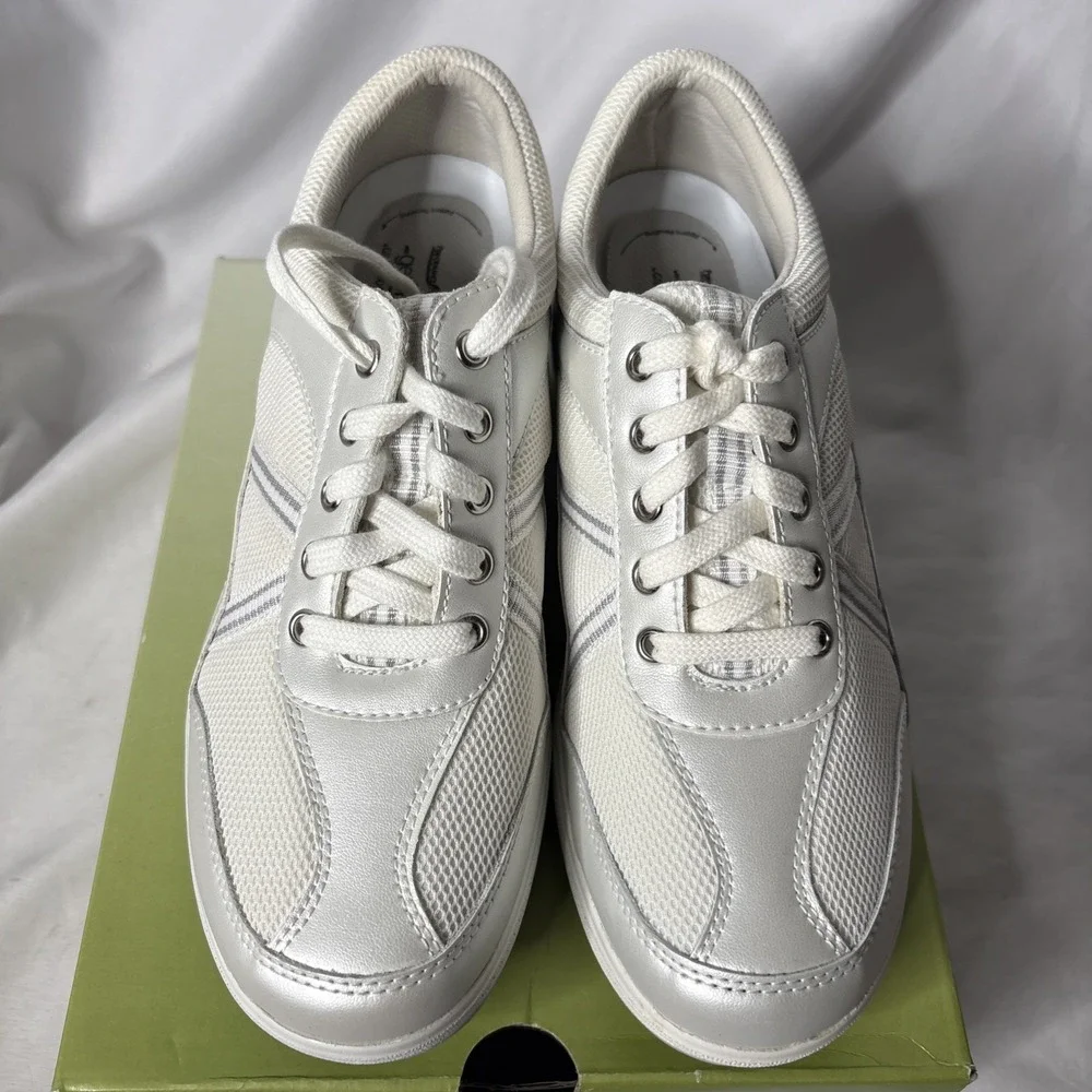 Grasshoppers Performance Platforms Get Fit Women's 8 Shoes White Silver Sneakers